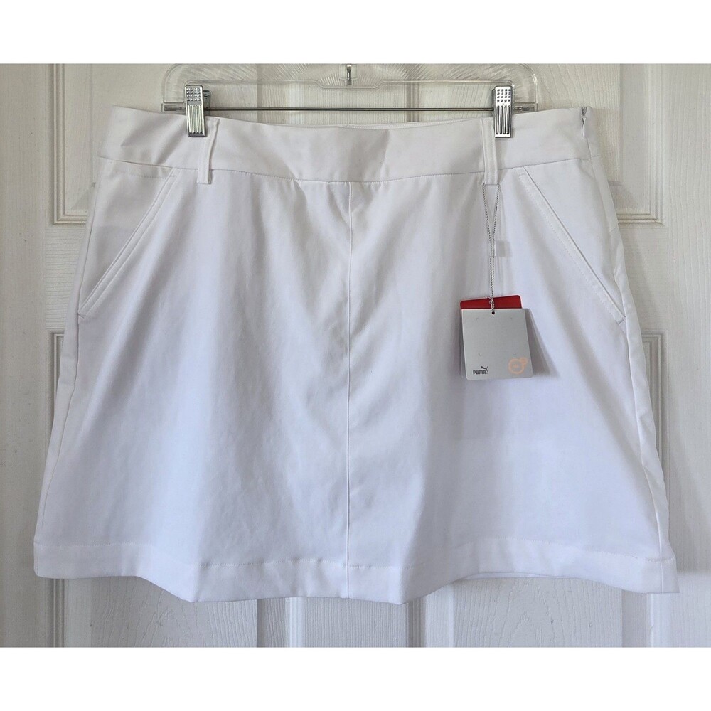 PUMA Women's White Athletic Tennis Skort Pockets Stretch Short Size XL NWT